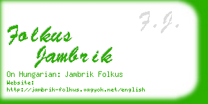 folkus jambrik business card